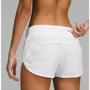 Speed up white lululemon shorts